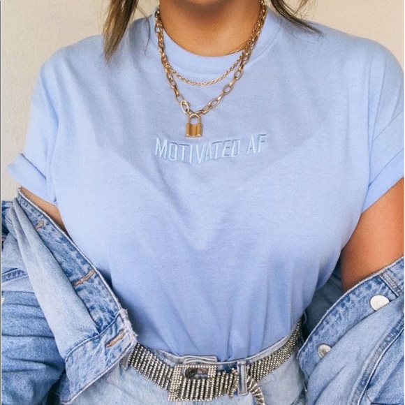 Baby Blue Graphic Tee Motivated Af 